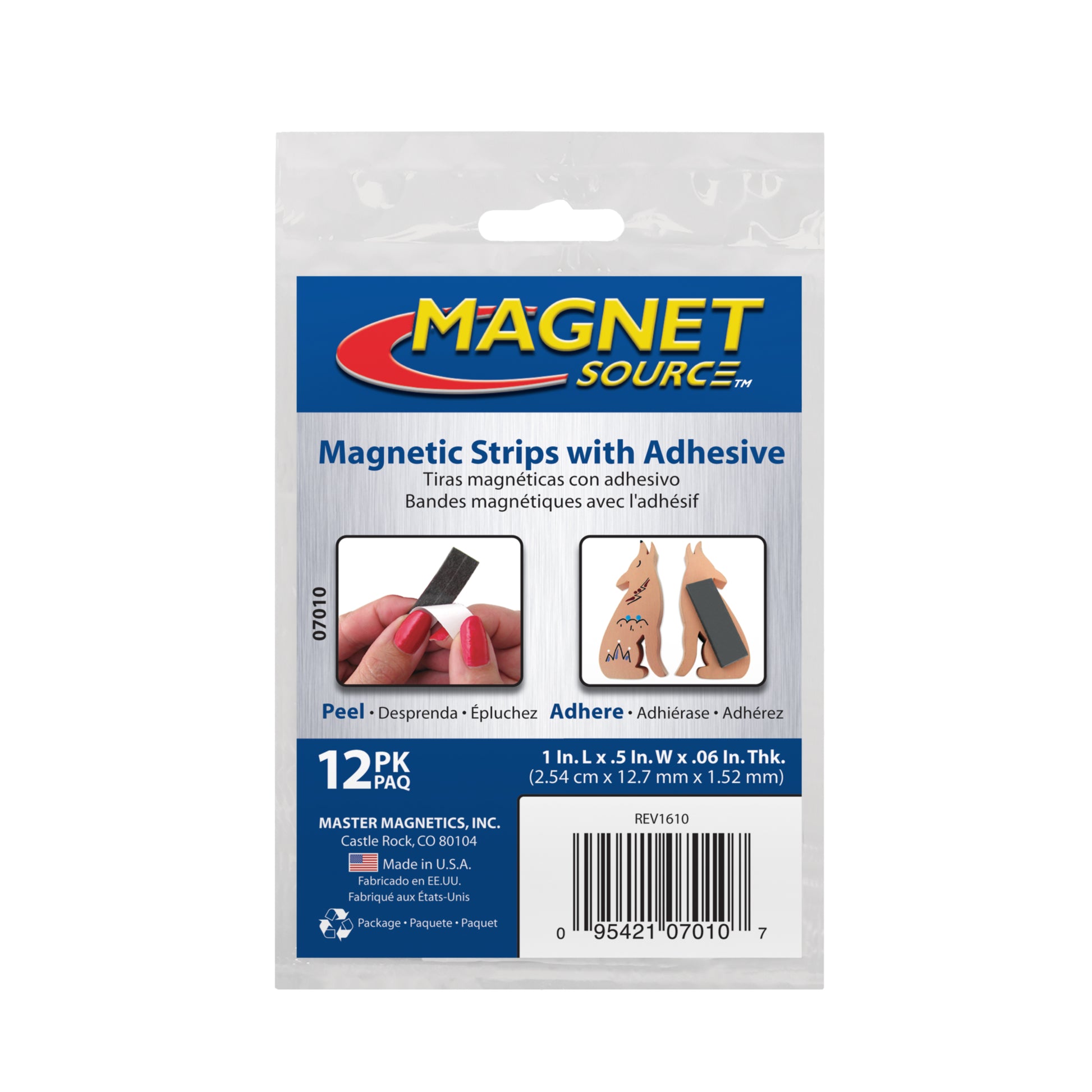 Load image into Gallery viewer, 07010 Flexible Magnetic Strips with Adhesive (12pk) - Packaging