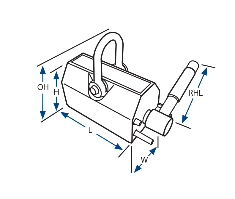 Load image into Gallery viewer, HDNLM4400 Heavy-Duty Neodymium Lifting Magnet - Diagram Designating Dimensions