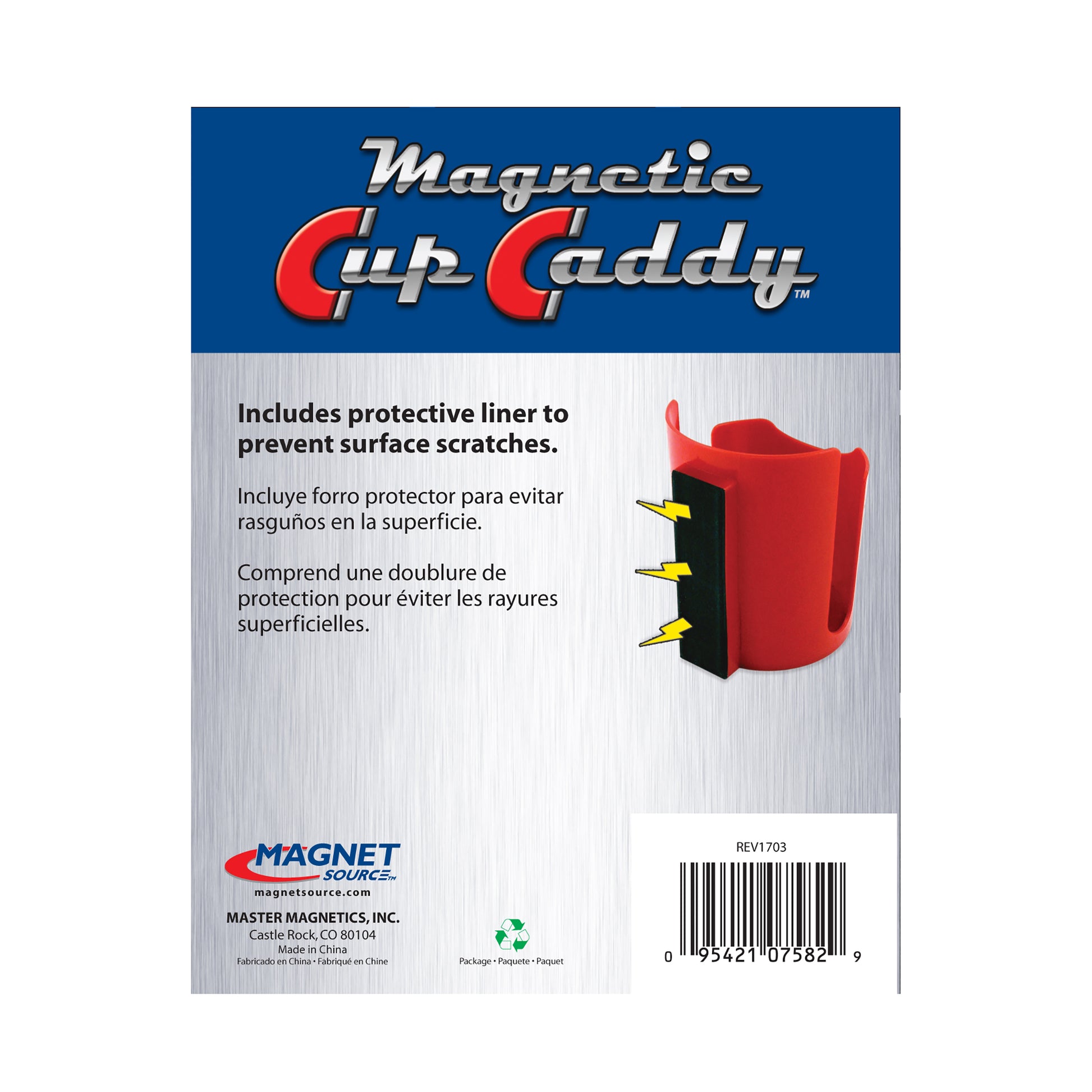 Load image into Gallery viewer, SD07582 Magnetic Cup Caddy™, Red - Scratch &amp; Dent - Back of Packaging